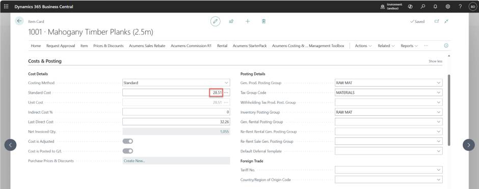 Acumens Costing & Inventory Management Toolbox