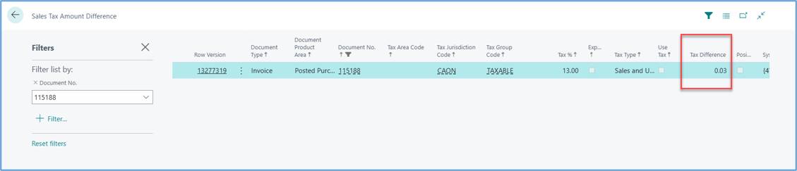 Purchase Override Tax Amount