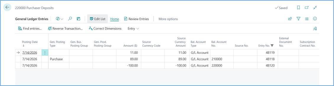 Purchase Override Tax Amount