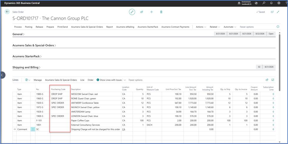Create Special Purchase Orders from Sales Orders