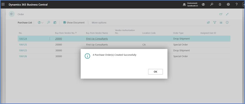 Create Special Purchase Orders from Sales Orders