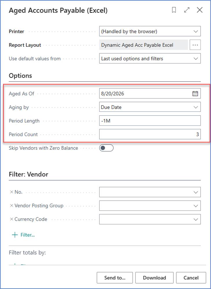 Period Count – Resolution for Aged Accounts Payable/Receivable Excel Reports