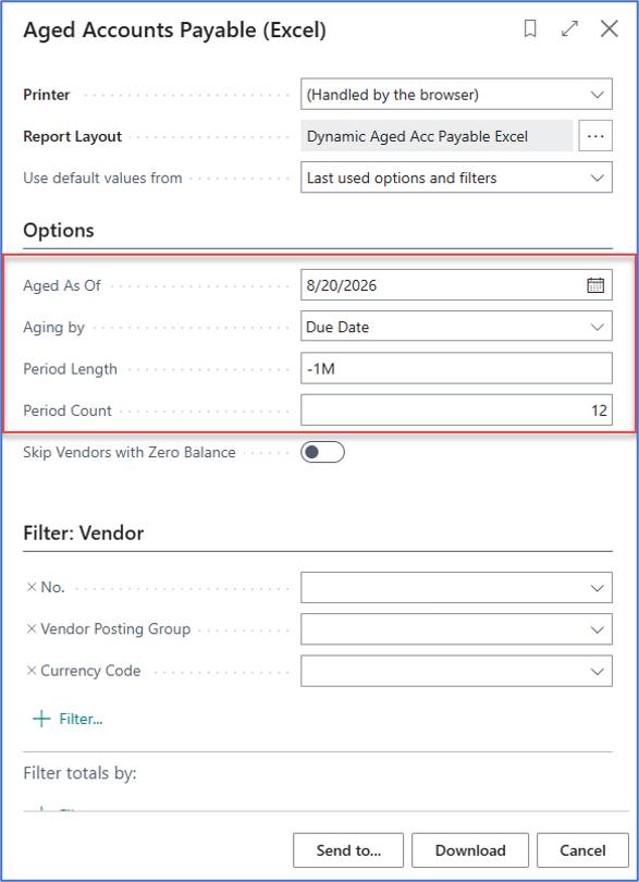 Period Count – Resolution for Aged Accounts Payable/Receivable Excel Reports