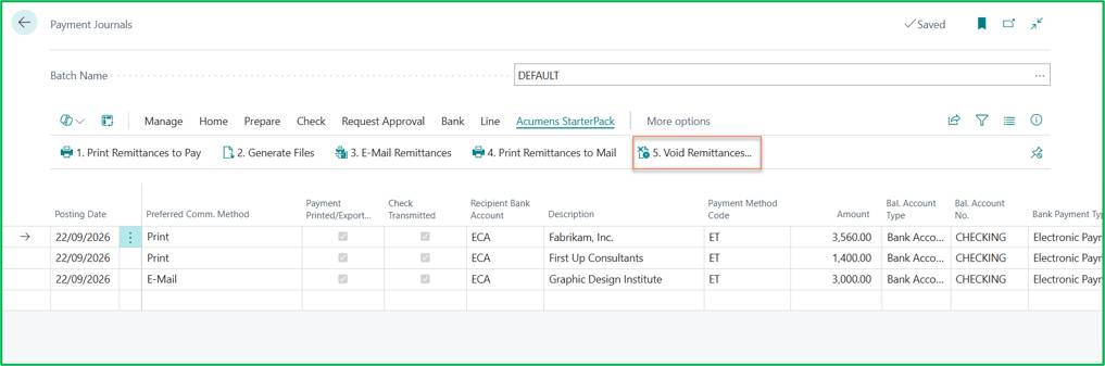 Acumens StarterPack – Setting Up & Processing Electronic Payments in Business Central