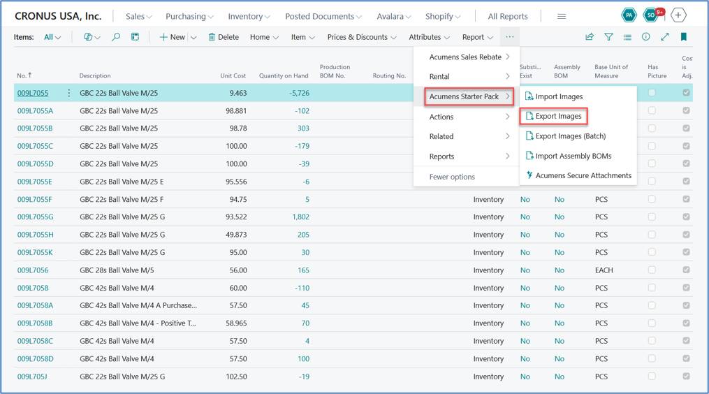 Acumens StarterPack – How to Bulk Import and Export Item Images in Microsoft Dynamics 365 Business Central
