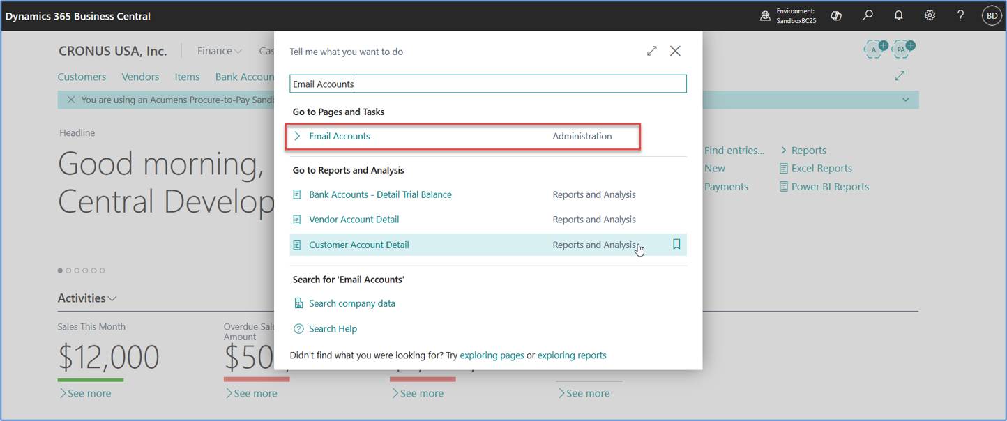 Configure Gmail SMTP in Business Central Using an App Password