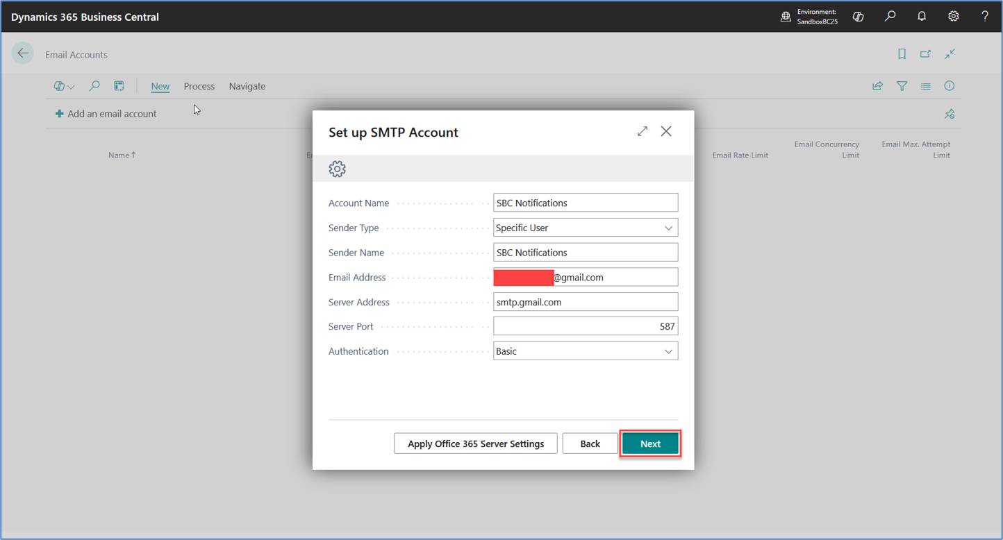 Configure Gmail SMTP in Business Central Using an App Password