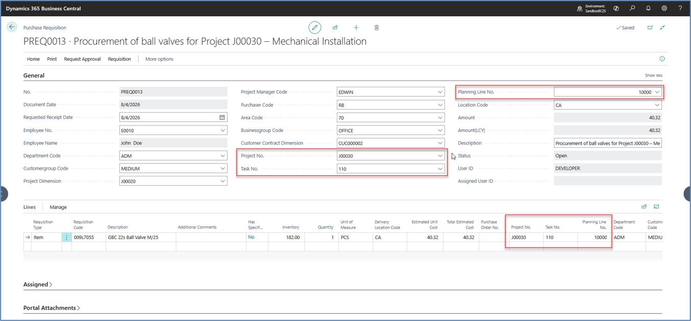 Purchase Requisitions in Microsoft Dynamics 365 Business Central