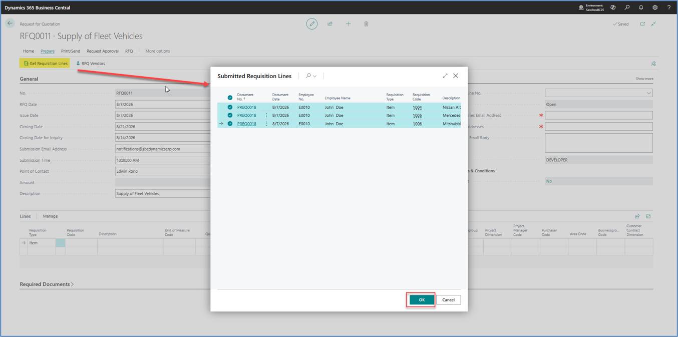 Purchase Requisitions in Microsoft Dynamics 365 Business Central