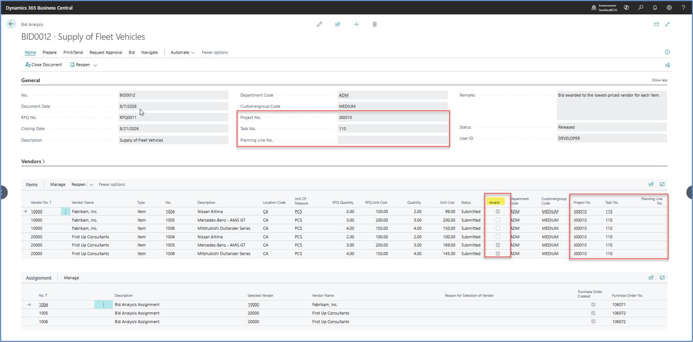 Purchase Requisitions in Microsoft Dynamics 365 Business Central