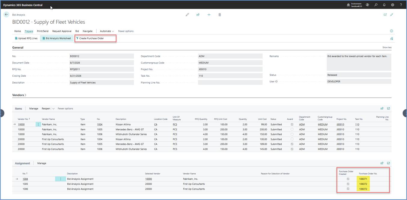 Purchase Requisitions in Microsoft Dynamics 365 Business Central