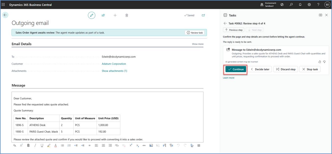 Sales Order Agent: Implementation Guide