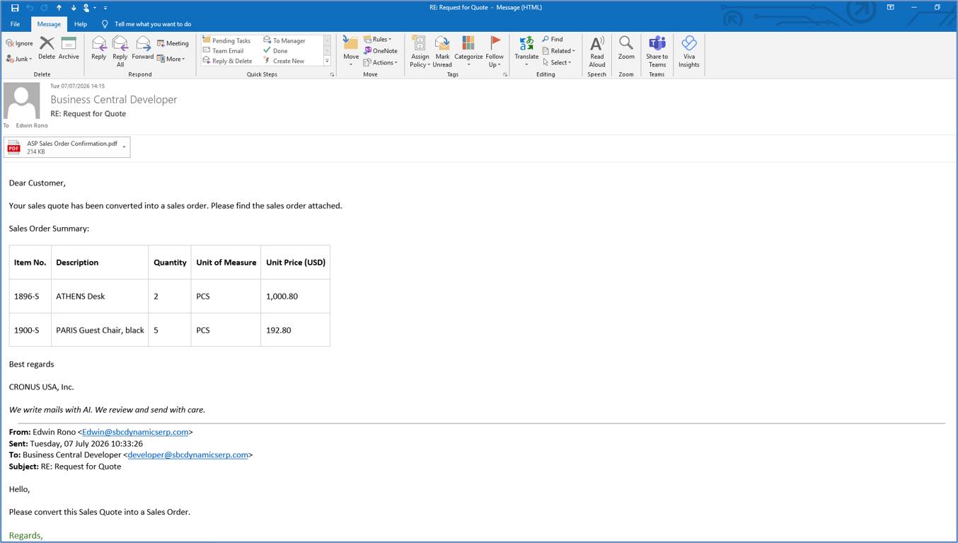 Sales Order Agent: Implementation Guide