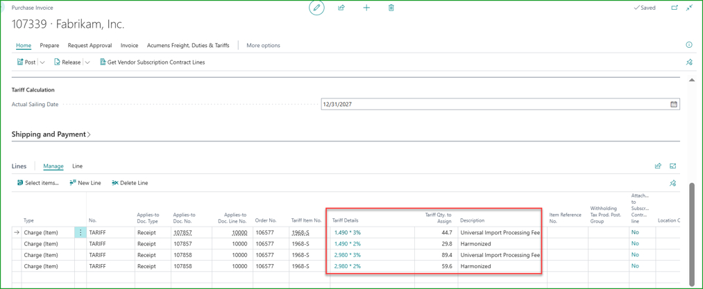 Simplifying Tariff and Item Charge Processing