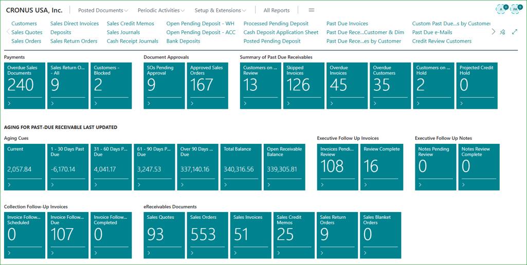 Acumens Receivables and Collections Management for Business Central