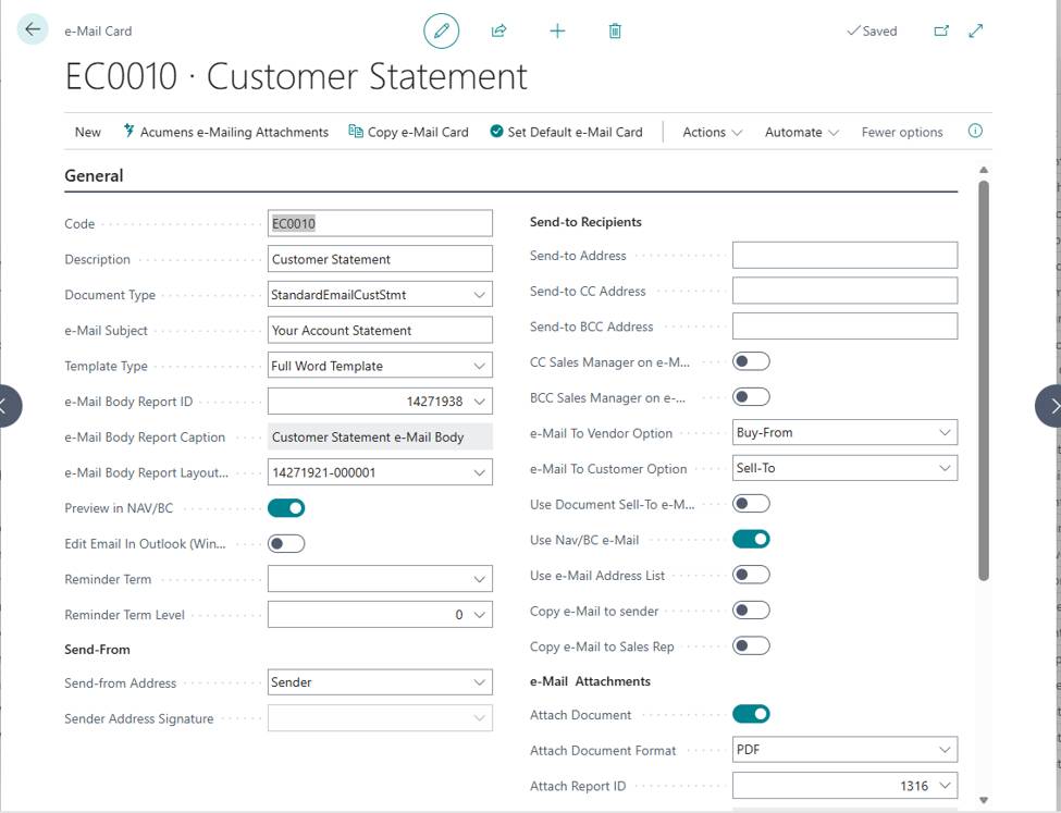 Acumens Receivables and Collections Management for Business Central