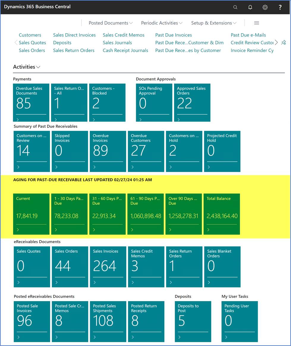 Acumens Receivables and Collections Management for Business Central