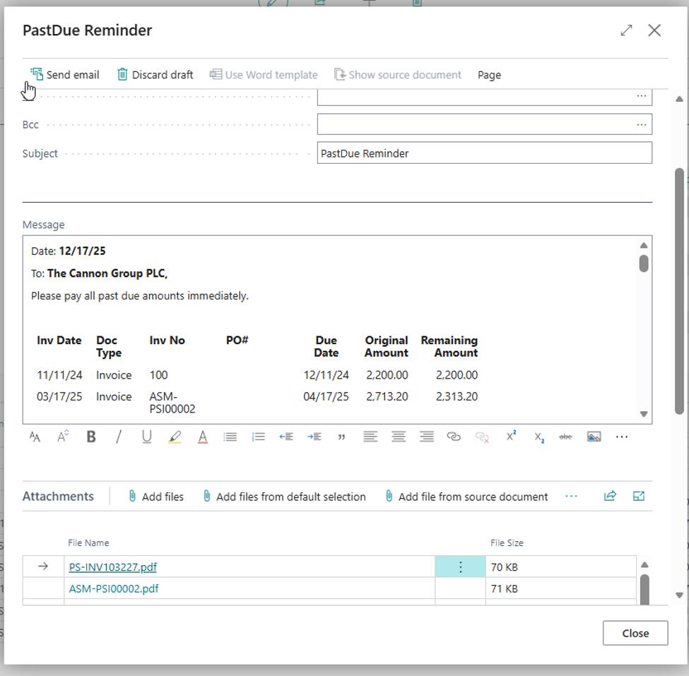 Acumens Receivables and Collections Management for Business Central