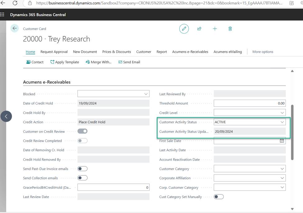 Acumens Receivables and Collections Management for Business Central