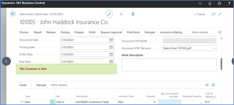 Acumens Receivables and Collections Management for Business Central