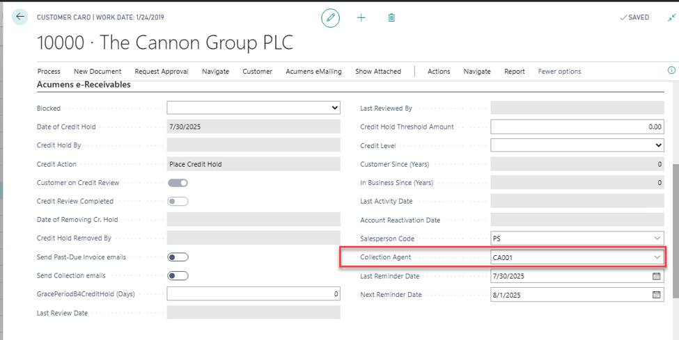 Acumens Receivables and Collections Management for Business Central