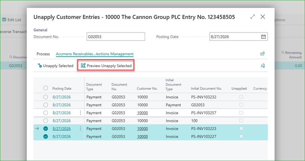 Acumens Receivables and Collections Management for Business Central
