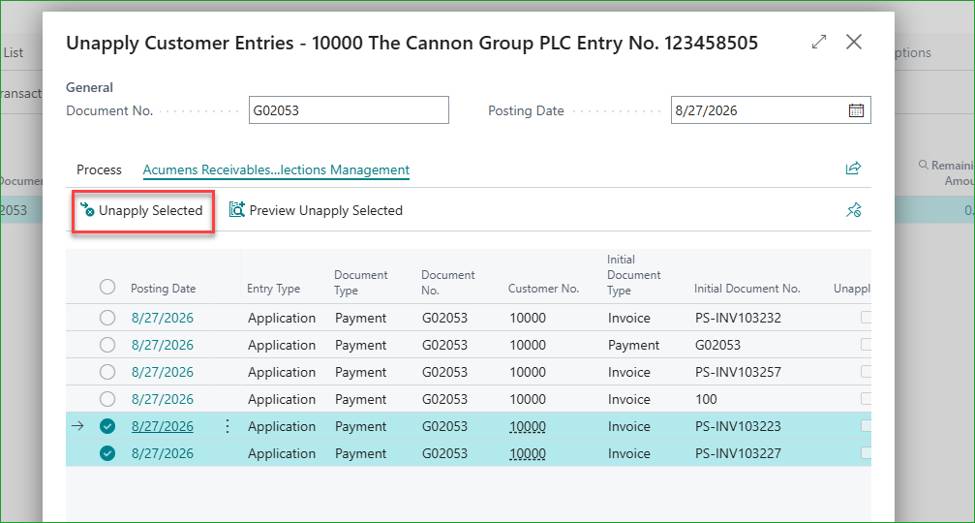 Acumens Receivables and Collections Management for Business Central
