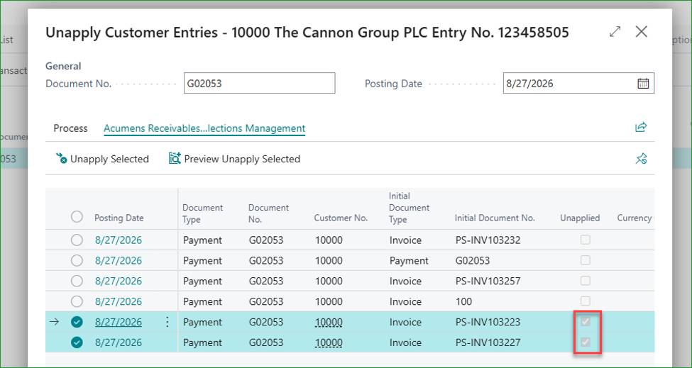 Acumens Receivables and Collections Management for Business Central