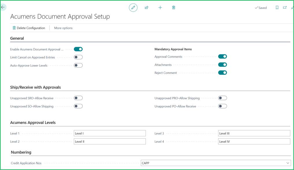 Acumens Document Approvals Management for Business Central