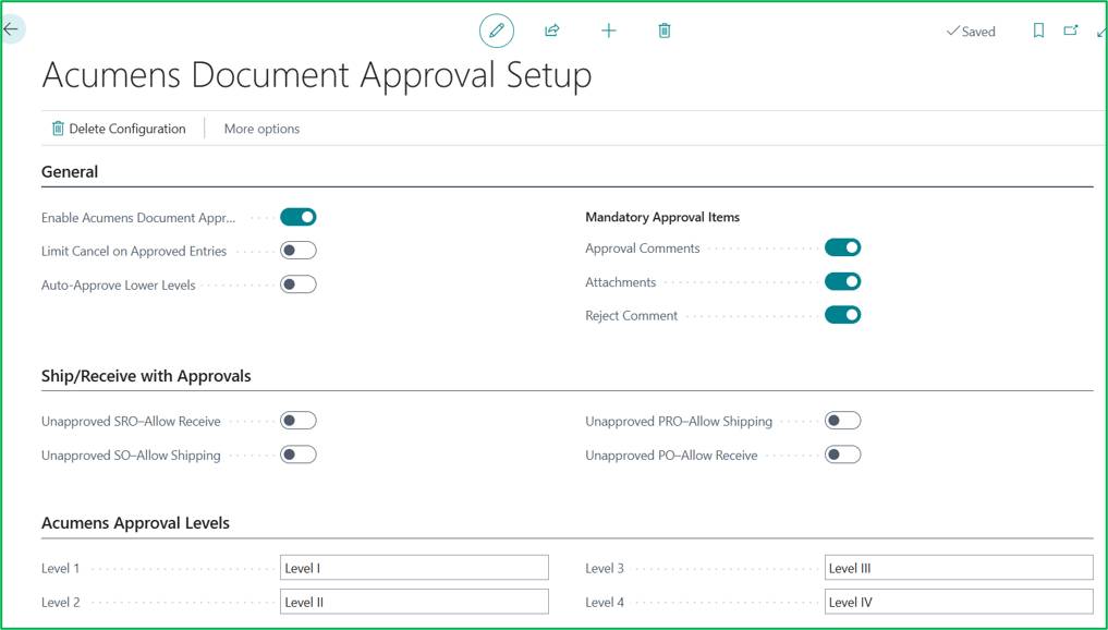 Acumens Document Approvals Management for Business Central