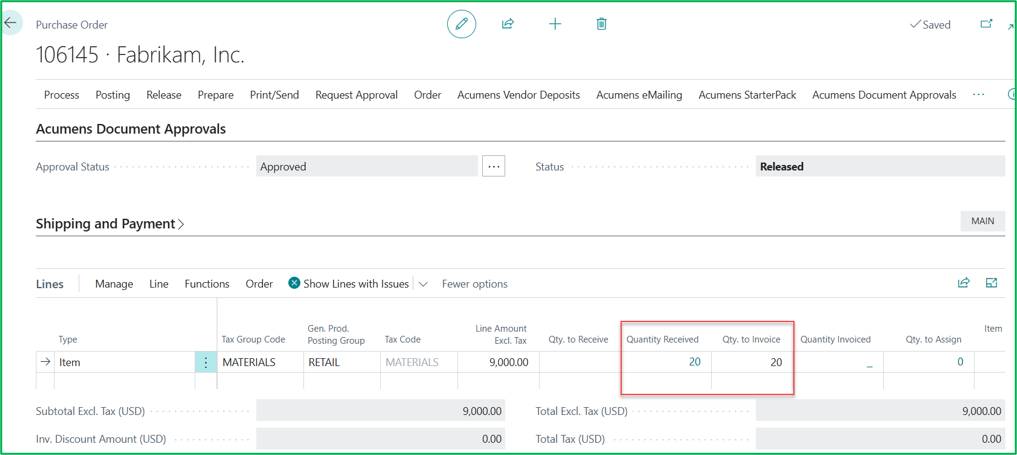 Acumens Document Approvals Management for Business Central
