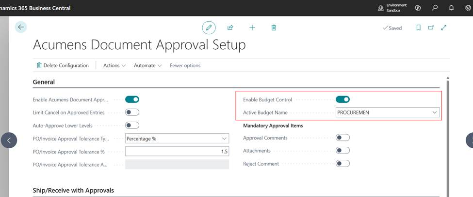 Acumens Document Approvals Management for Business Central
