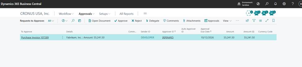 Acumens Document Approvals Management for Business Central