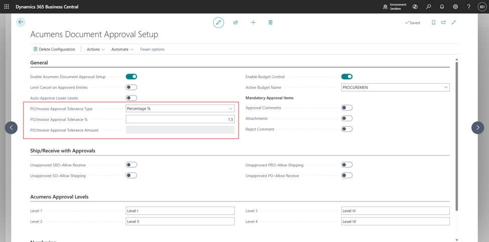 Acumens Document Approvals Management for Business Central