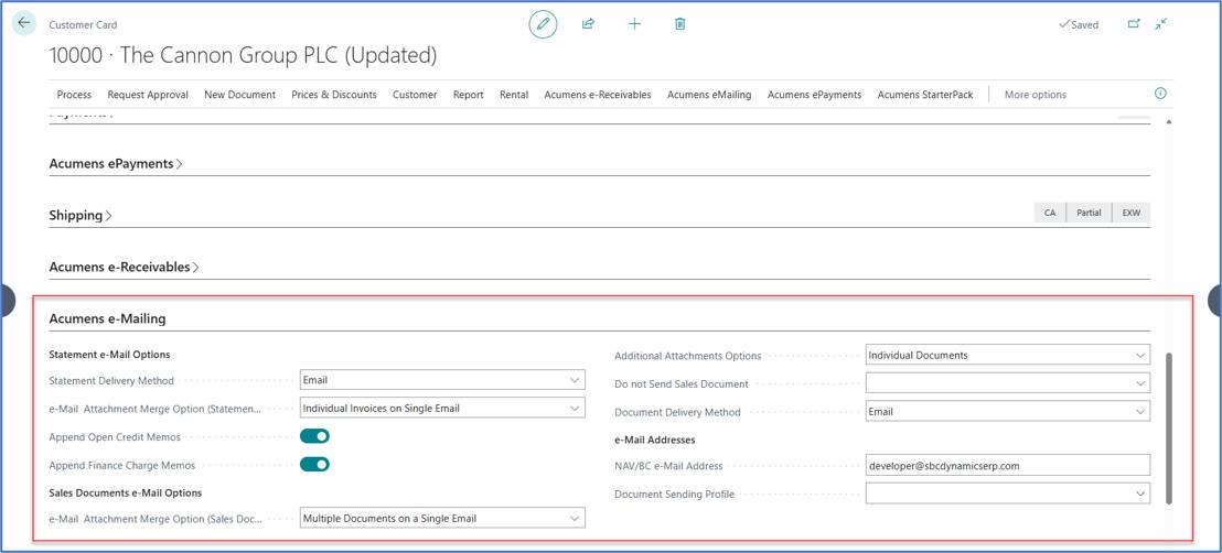 e-Mailing Cash Receipts in Business Central