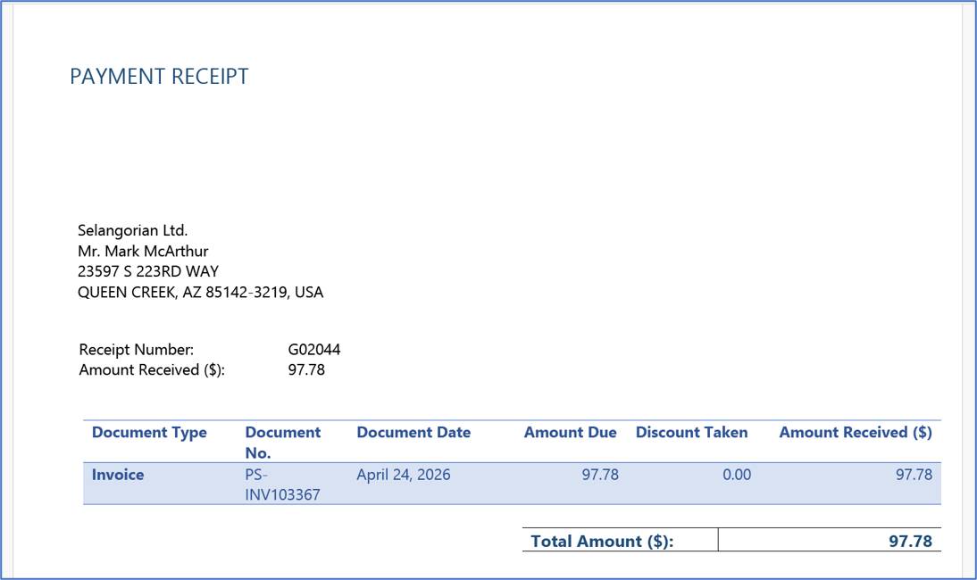 e-Mailing Cash Receipts in Business Central