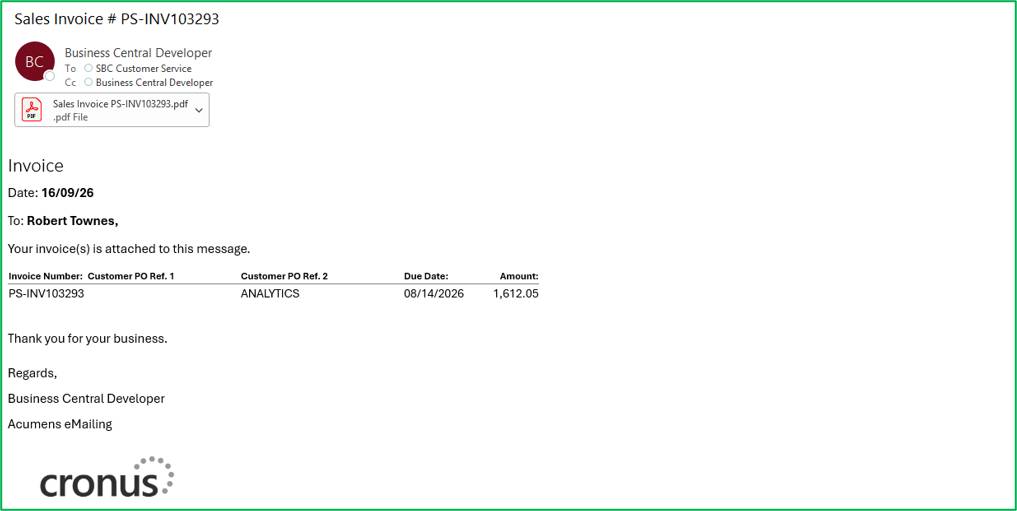 Email Automation in Dynamics 365 Business Central
