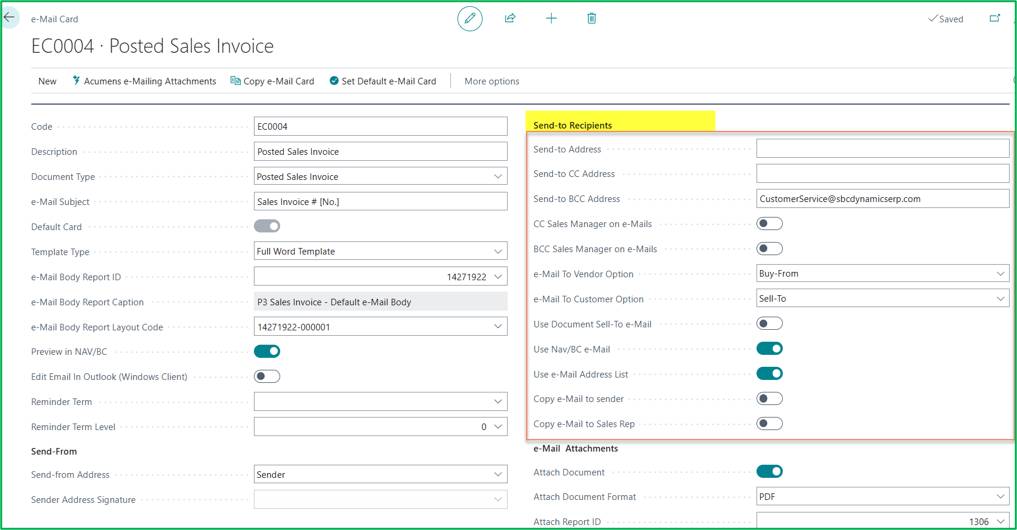 Email Automation in Dynamics 365 Business Central
