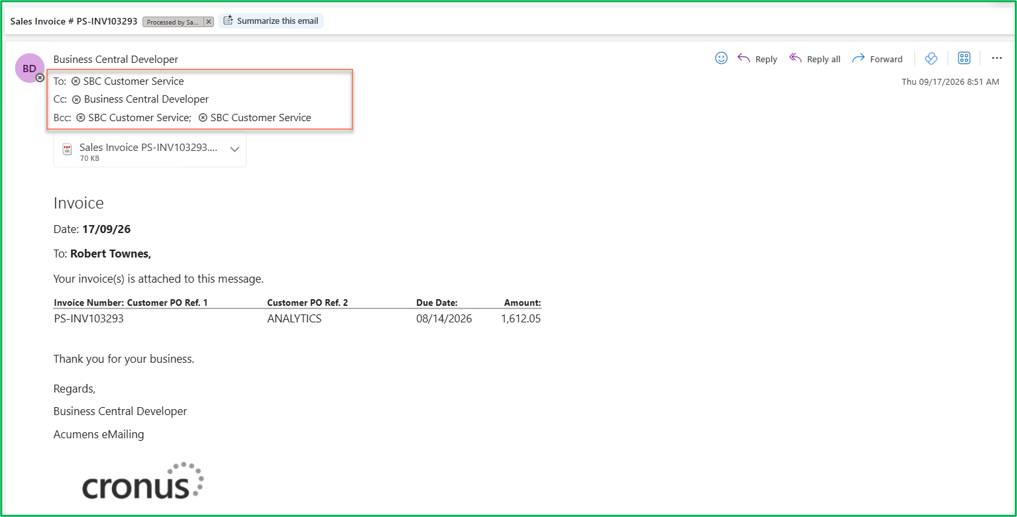 Email Automation in Dynamics 365 Business Central