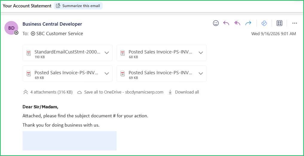 Email Automation in Dynamics 365 Business Central