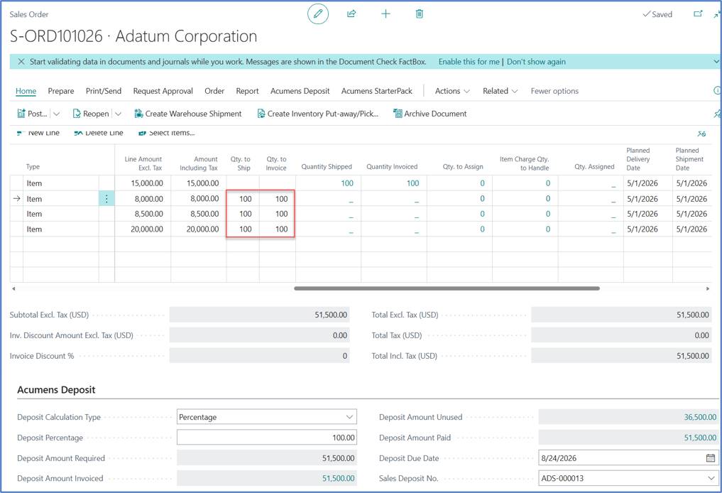 Optimizing Sales Order Prepayments in Business Central