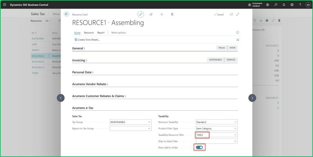 Acumens e-Tax for Business Central