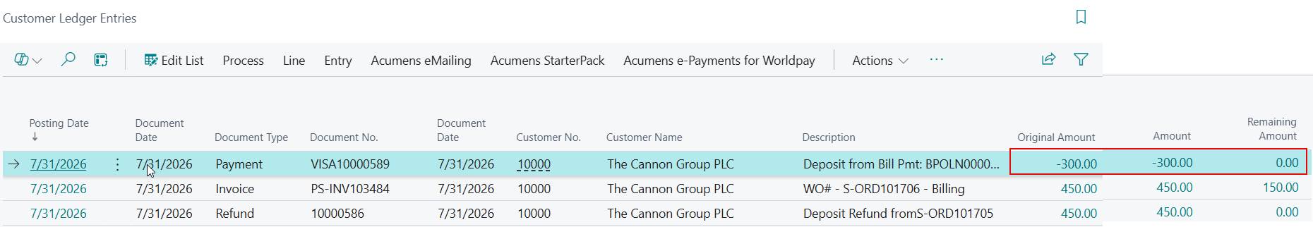 Acumens e-Payments for Worldpay