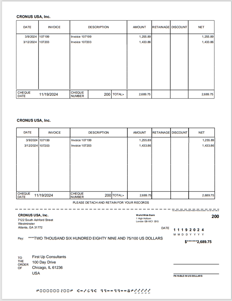 Cheque Printing