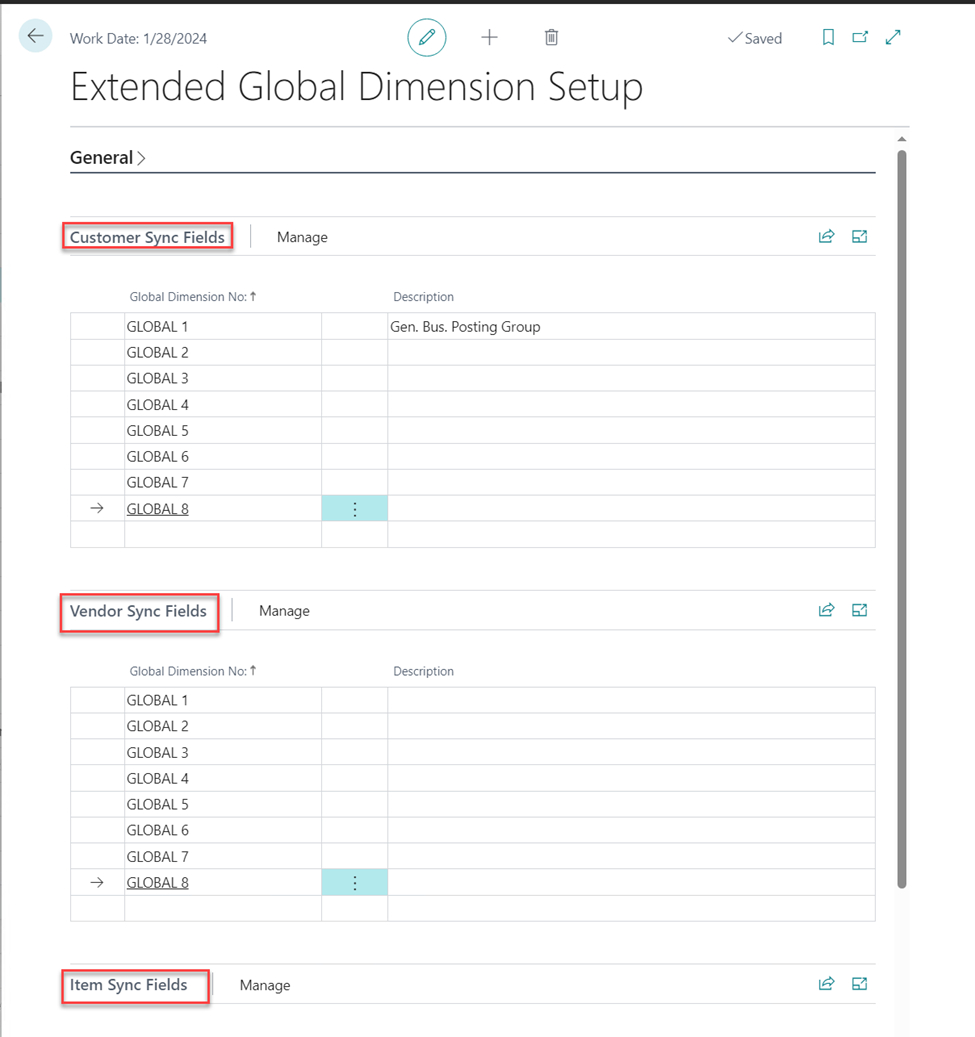 Extended Global Dimensions