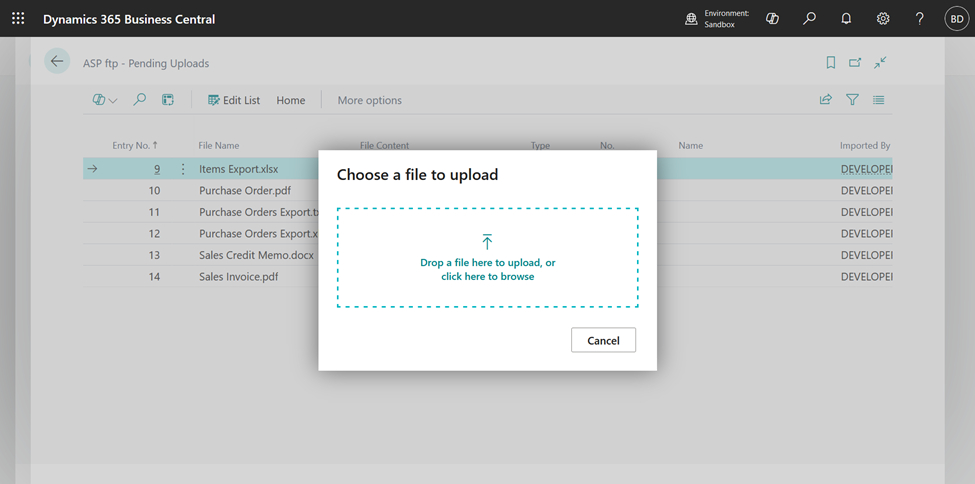 User Driven FTP File uploads
