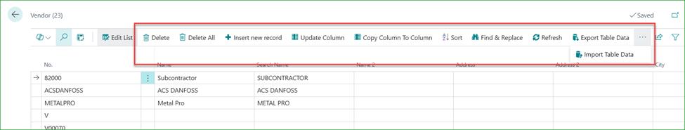 Table Data Editor