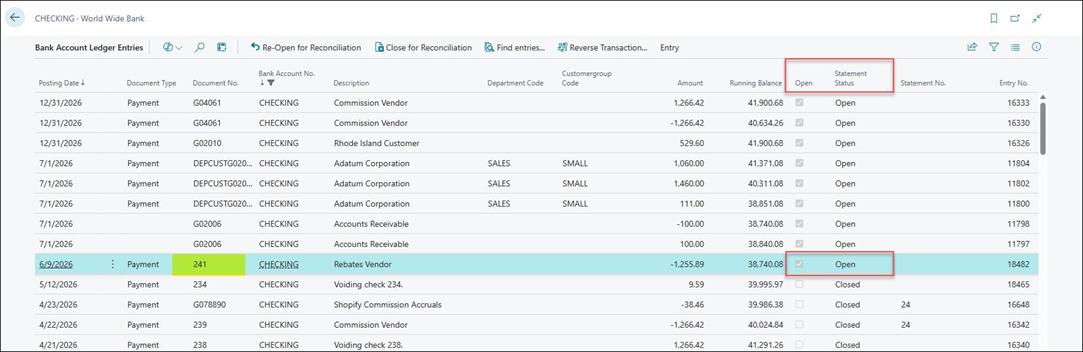 Bank Rec Fixes and Enhancements