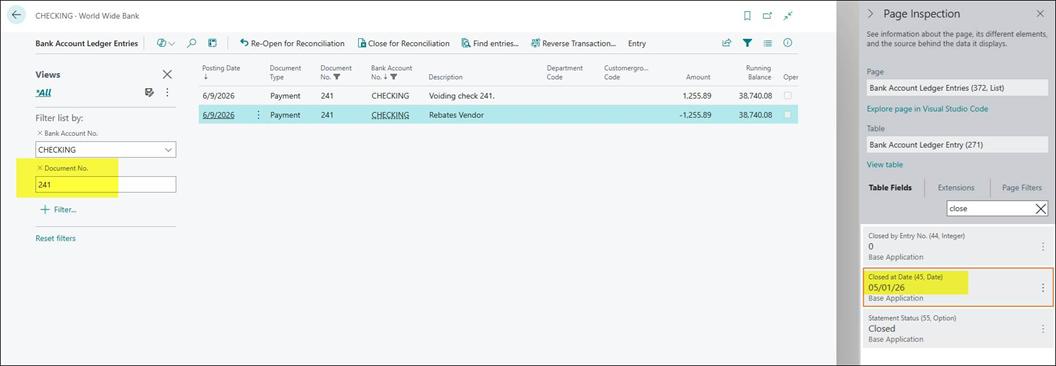 Bank Rec Fixes and Enhancements