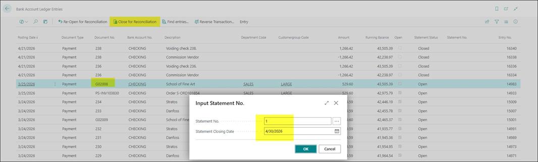 Bank Rec Fixes and Enhancements